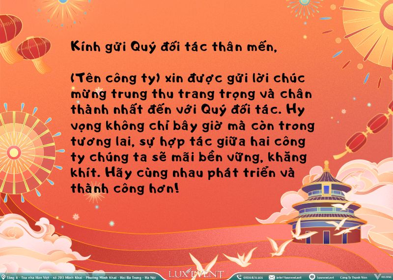 Lời chúc Trung Thu cho đối tác