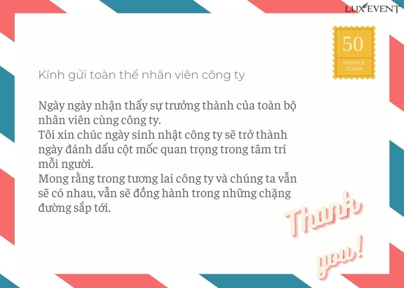 Những lời chúc sinh nhật công ty đến từ ban lãnh đạo