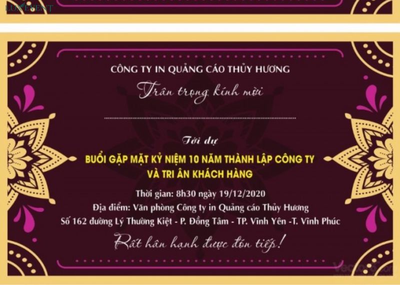 Mẫu thiệp mời tri ân khách hàng 