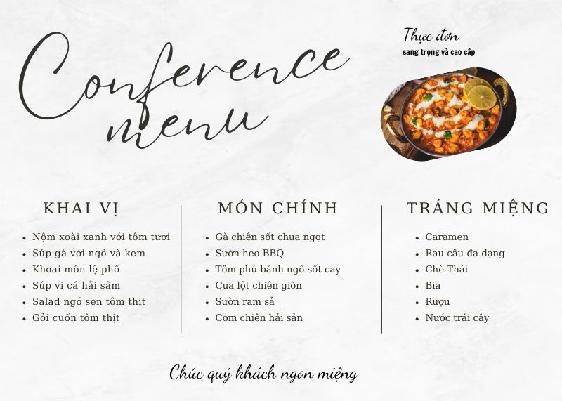 Mẫu thực đơn số 3 