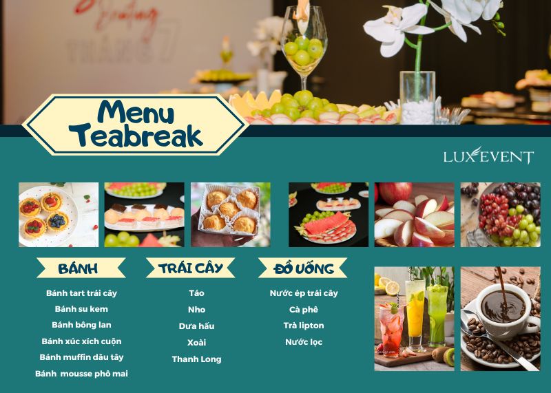 Thực đơn teabreak kiểu cổ điển