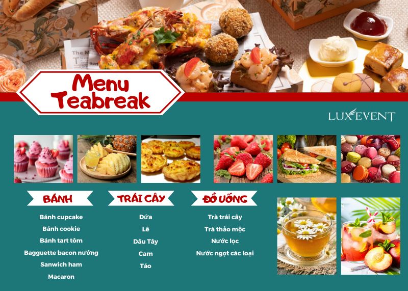 Thực đơn teabreak kiểu Âu Mỹ