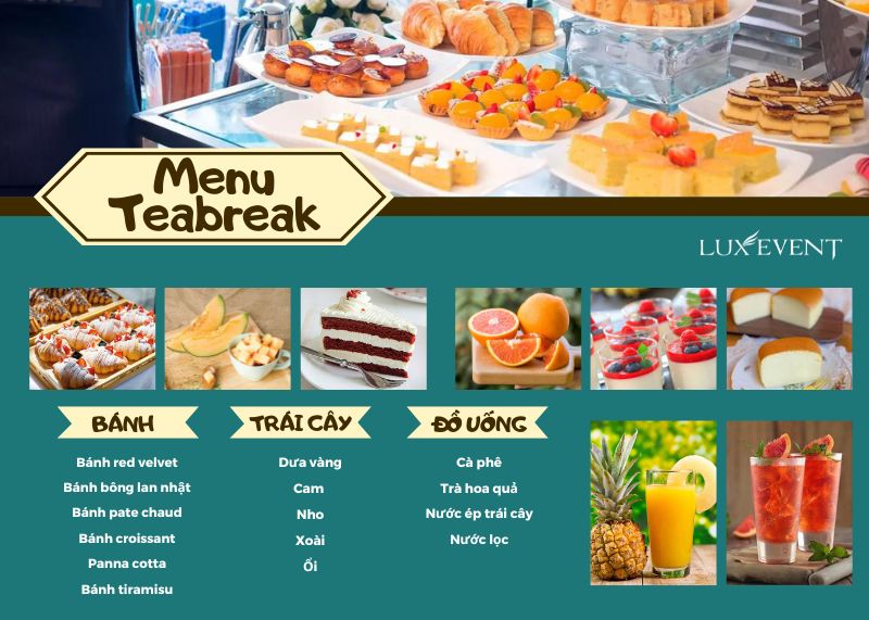 Thực đơn teabreak kiểu hiện đại