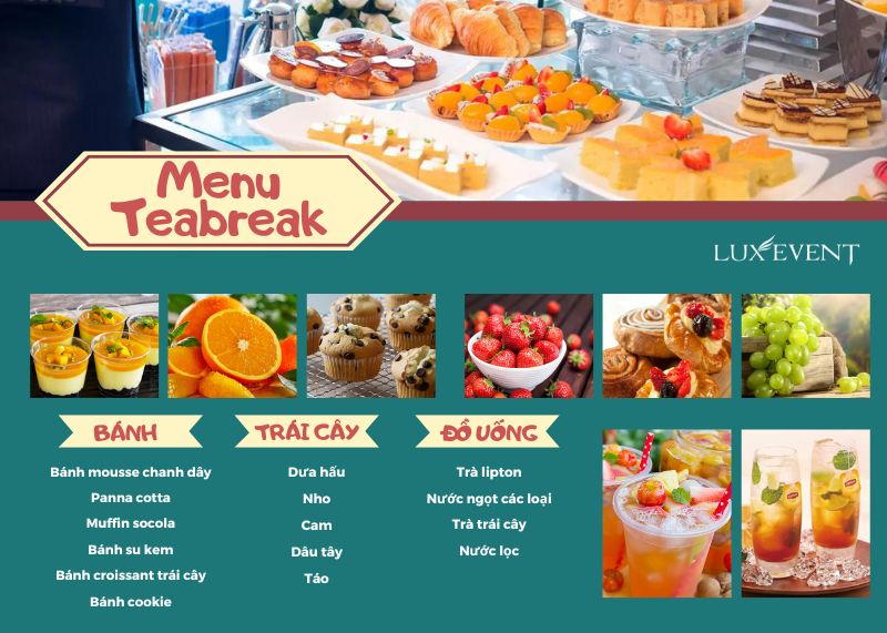 Thực đơn teabreak kiểu mùa hè, tropical