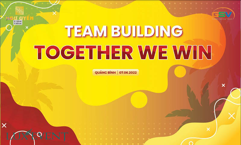 Mẫu backdrop team building - Together we win