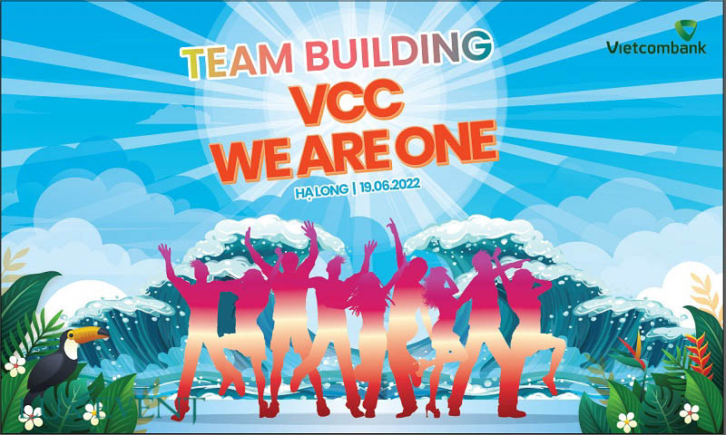 Mẫu backdrop team building - We are one
