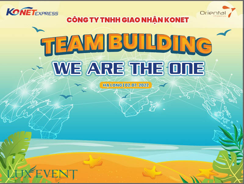 Mẫu backdrop team building - We are the one
