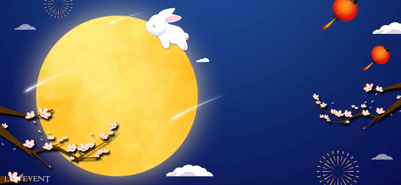Nền ảnh ánh trăng tròn cùng bé thỏ ngọc