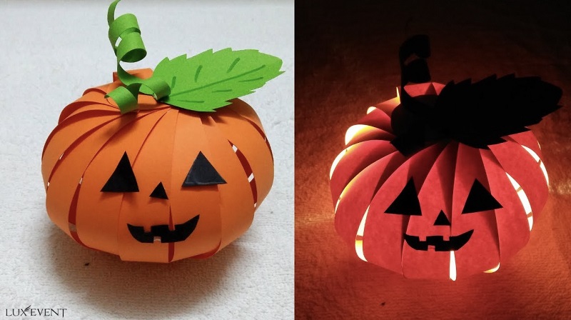Cách trang trí Halloween bằng giấy A4 hình bí ngô 